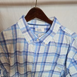 Croft & Barrow Light Blue and White Plaid Shirt